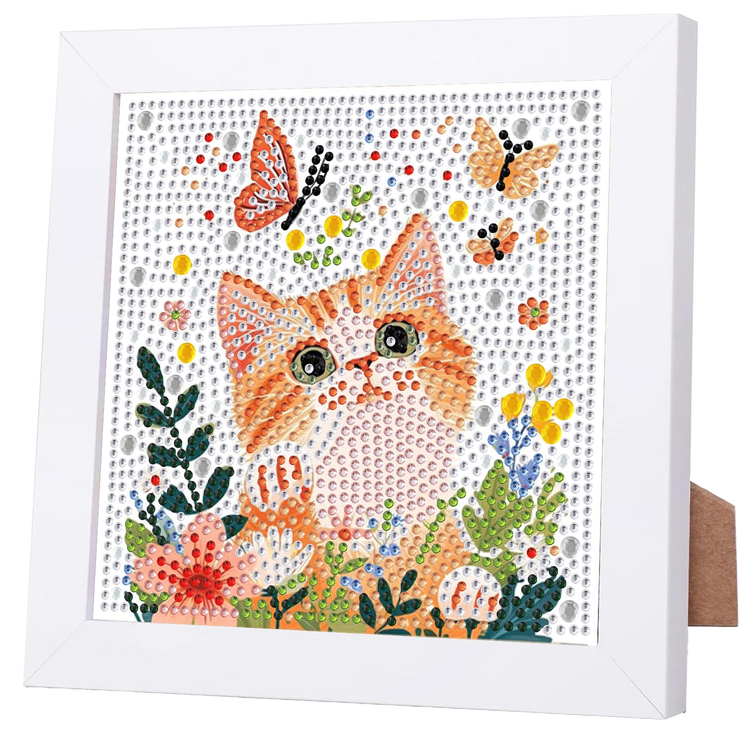 WEMEON Cat Diamond Painting Kits for Kids with Frame, Diamond Art